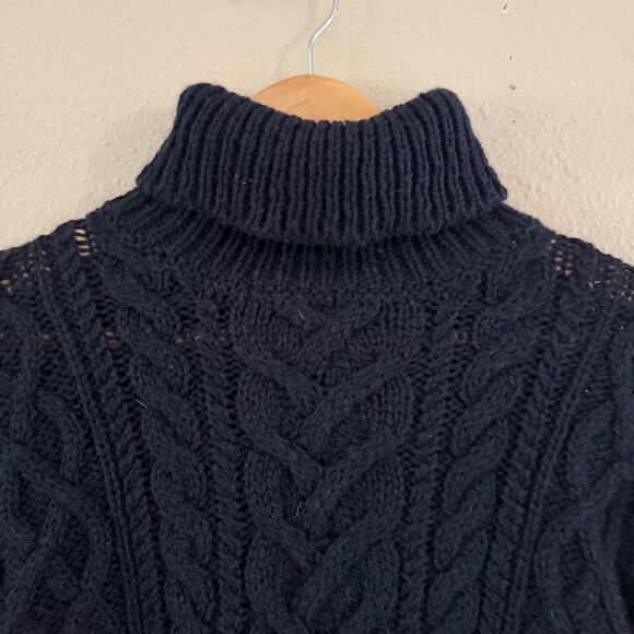 Thom Browne Navy Mohair Aran Turtleneck Sweater - Picture 7 of 8
